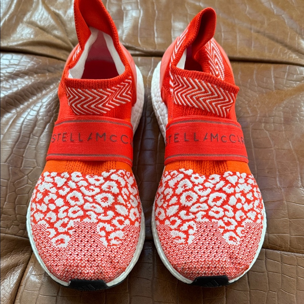 Stella McCartney Orange and White Athletic Sneakers
